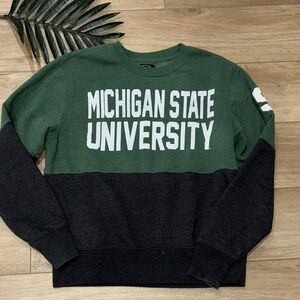 47 Brand Green and Black Michigan State Crewneck Sweatshirt size medium